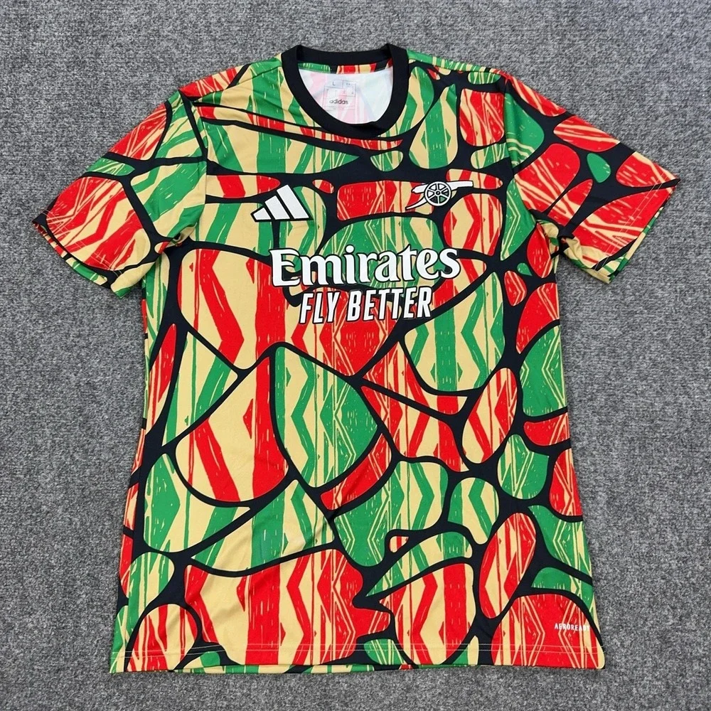 Arsenal Pre Match Jersey Mens Large Multi Color Soccer Football Adidas AEROREADY